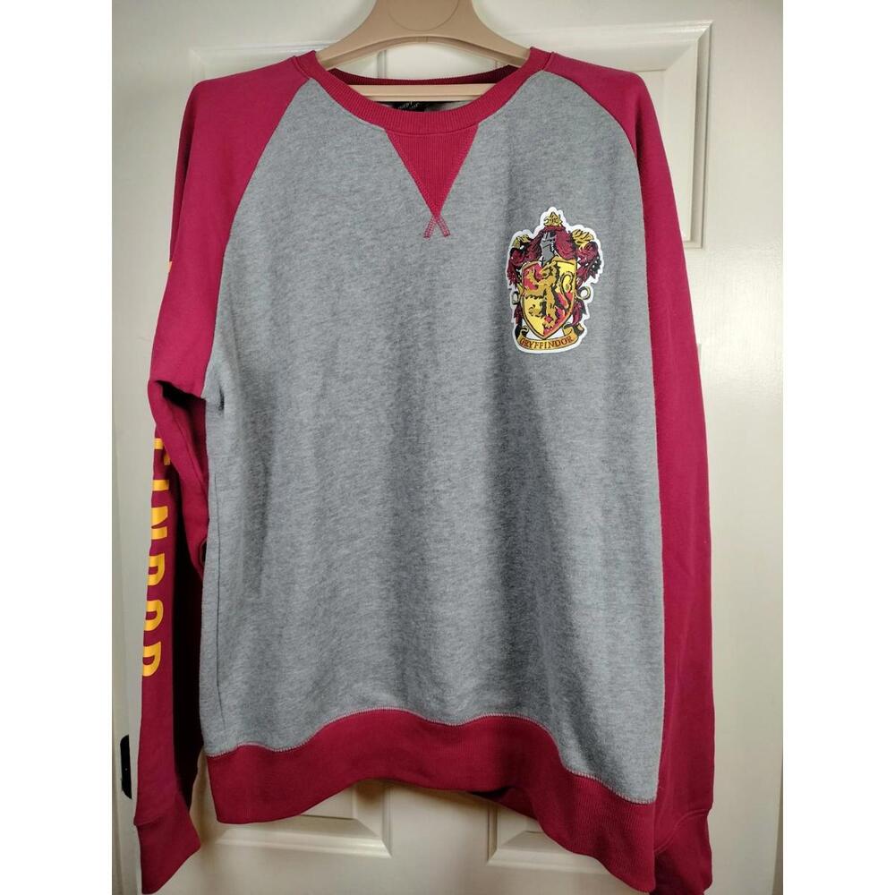 Official Universal Studios Gryffindor Varsity Sweatshirt XL Grey & Maroon Fleece